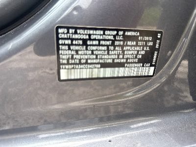 2012 Volkswagen Passat Location - Imports - Row 13 - Stock # H48494
