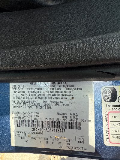 2010 Ford Fusion Location - Ford - Row 28 - Stock # H48613