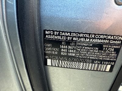 2007 Chrysler Crossfire Location - Imports - Row 999 - Stock # H48666