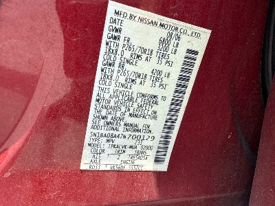 2007 Nissan Armada Location - Large Trucks & Vans - Row 19 - Stock # H48843