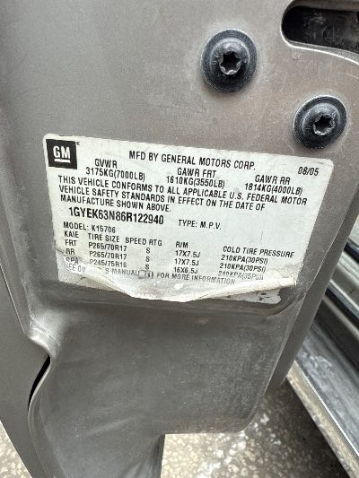 2006 Cadillac Escalade Location - Large Trucks & Vans - Row 26 - Stock # H48936