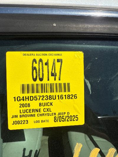 2008 Buick Lucerne Location - GM - Row 33 - Stock # H48902