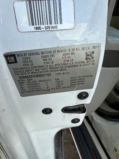 2011 Chevrolet HHR Location - GM - Row 35 - Stock # H49031