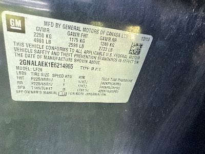 2014 Chevrolet Equinox Location - GM - Row 37 - Stock # H48923