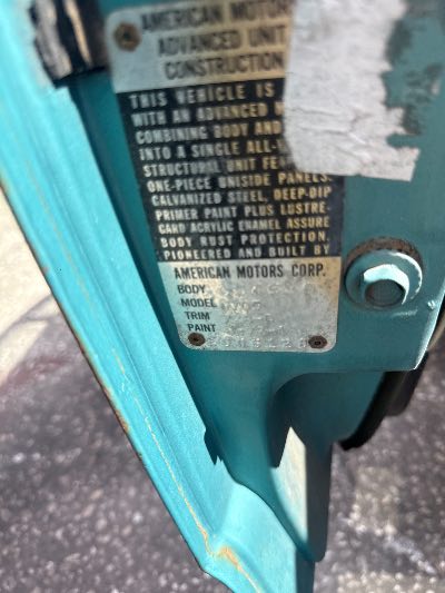 1967 AMC Rambler Location - GM - Row 36 - Stock # H49158