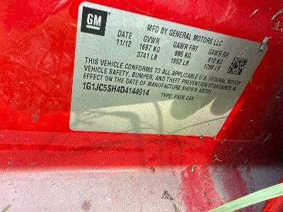 2013 Chevrolet Sonic Location - GM - Row 28 - Stock # H49095