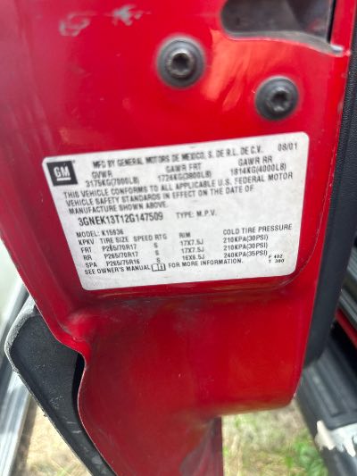 2002 Chevrolet Avalanche Location - Large Trucks & Vans - Row 50 - Stock # H48625