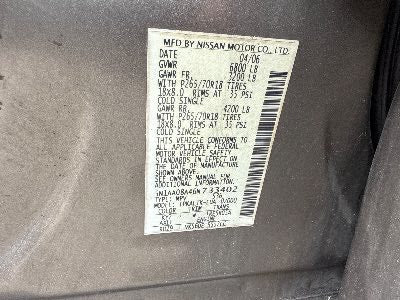 2006 Nissan Armada Location - Large Trucks & Vans - Row 26 - Stock # H49271