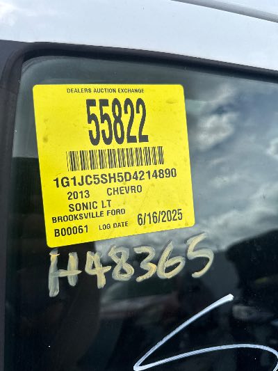 2013 Chevrolet Sonic Location - GM - Row 27 - Stock # H48365