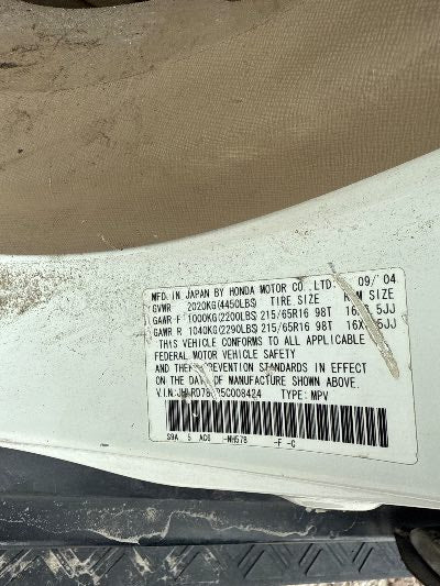 2005 Honda CR-V Location - Imports - Row 28 - Stock # H48954