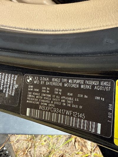 2007 BMW X3 Location - Imports - Row 16 - Stock # H48206