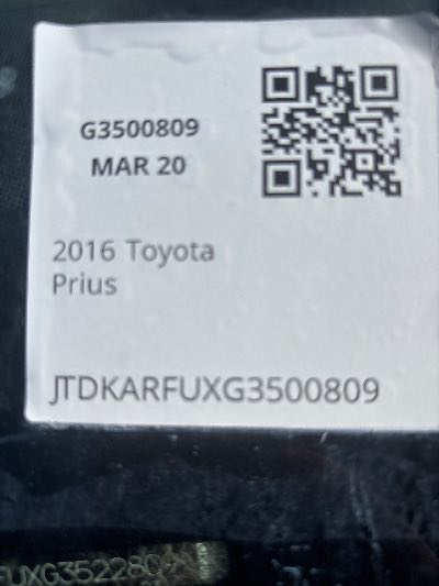 2016 Toyota Prius Location - Imports - Row 999 - Stock # H48175