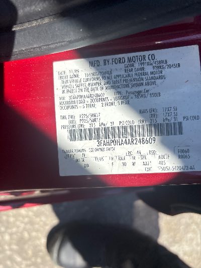 2010 Ford Fusion Location - Ford - Row 29 - Stock # H48788