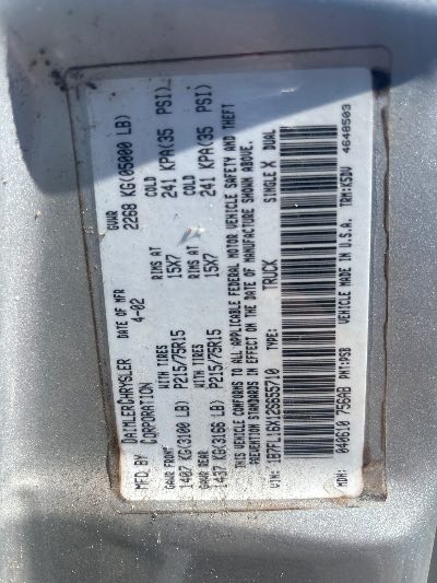 2002 Dodge Dakota Location - Large Trucks & Vans - Row 28 - Stock # H49455