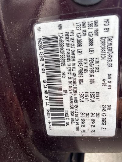 2003 Dodge Durango Location - Chrysler - Row 40 - Stock # H49583