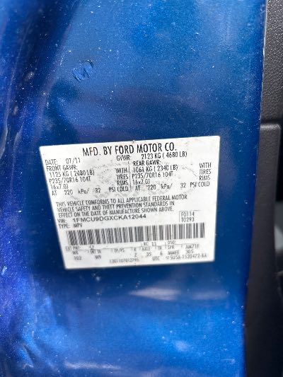 2012 Ford Escape Location - Ford - Row 36 - Stock # H49586