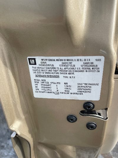 2006 Buick Rendezvous Location - GM - Row 40 - Stock # H50576