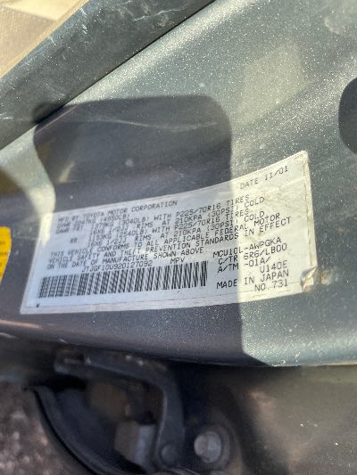 2002 Lexus RX 300 Location - Imports - Row 18 - Stock # H50614