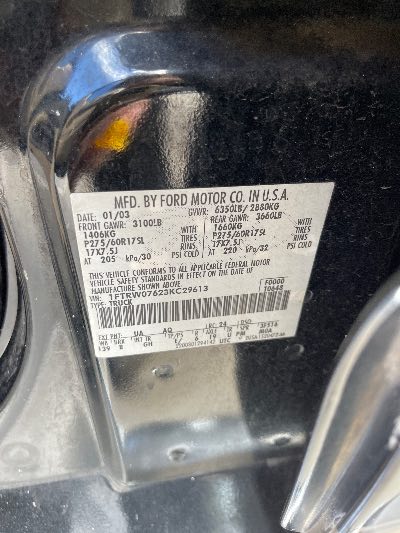 2003 Ford F-150 Location - Large Trucks & Vans - Row 31 - Stock # H50651