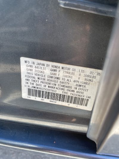 2005 Honda Accord Hybrid Location - Imports - Row 26 - Stock # H50794