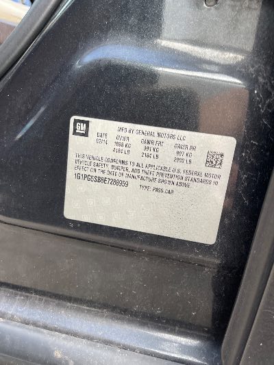 2014 Chevrolet Cruze Location - GM - Row 25 - Stock # H50753