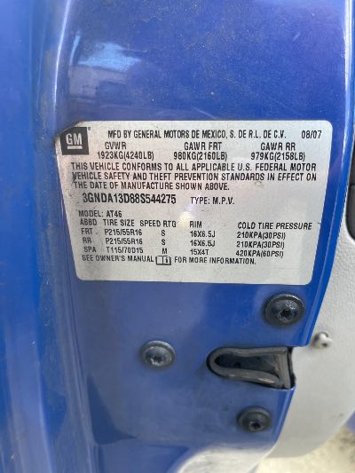 2008 Chevrolet HHR Location - GM - Row 25 - Stock # H50857