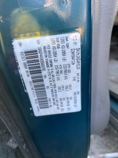 2002 Dodge Grand Caravan Location - Chrysler - Row 42 - Stock # H50905