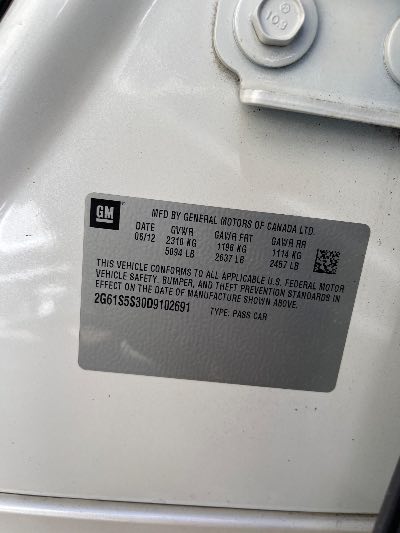 2013 Cadillac XTS Location - GM - Row 32 - Stock # H50913