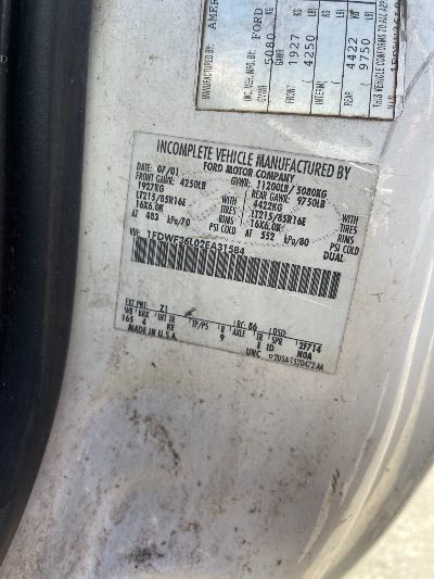 2002 Ford F-350 SD Location - Large Trucks & Vans - Row 25 - Stock # H50953