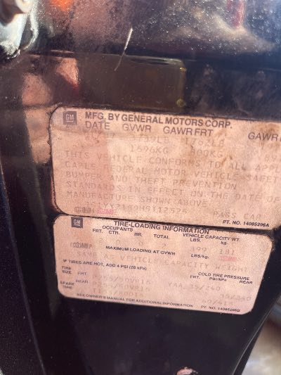 1987 Chevrolet Corvette Location - GM - Row 27 - Stock # H50976