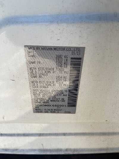 2013 Nissan Pathfinder Location - Imports - Row 1 - Stock # H50975