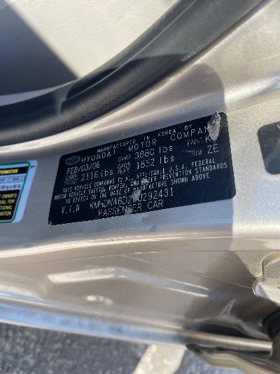 2006 Hyundai Elantra Location - Imports - Row 45 - Stock # H50934