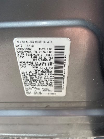 2011 Nissan Rogue Location - Imports - Row 5 - Stock # H51078