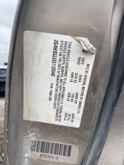 2003 Buick Century Location - GM - Row 30 - Stock # H51146