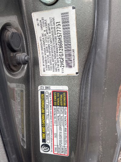 2006 Honda Civic Location - Imports - Row 6 - Stock # H51152