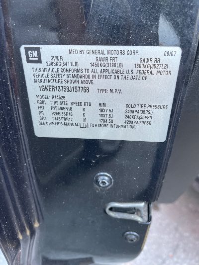 2008 GMC Acadia Location - GM - Row 31 - Stock # H51090