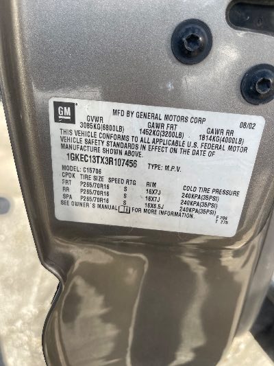 2003 GMC Yukon Location - Large Trucks & Vans - Row 29 - Stock # H51190