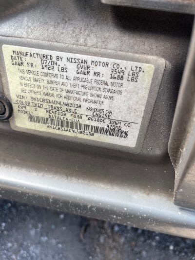 2004 Nissan Sentra Location - Imports - Row 9 - Stock # H51207