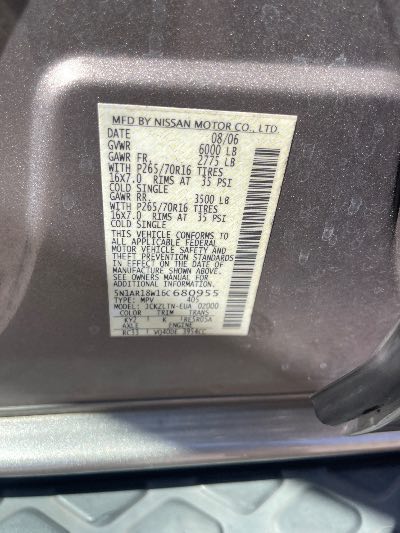 2006 Nissan Pathfinder Location - Imports - Row 10 - Stock # H51232