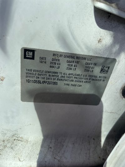 2015 Chevrolet Malibu Location - GM - Row 36 - Stock # H51417