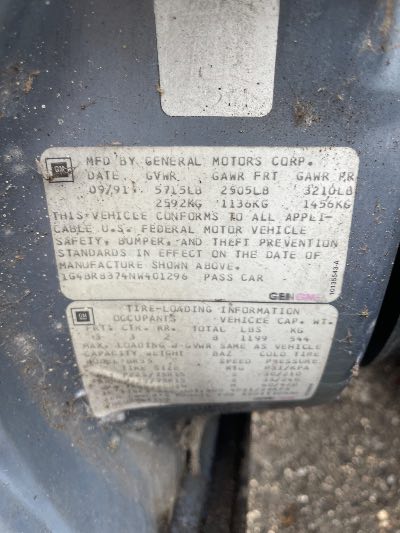 1992 Buick Roadmaster Wagon Location - GM - Row 36 - Stock # H51442