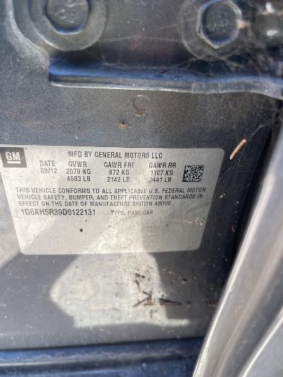 2013 Cadillac ATS Location - GM - Row 38 - Stock # H51555