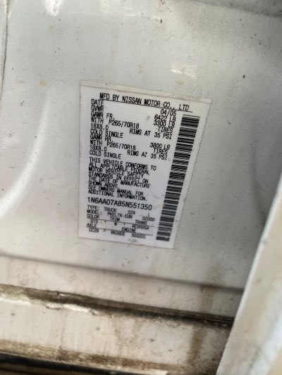 2005 Nissan Titan Location - Large Trucks & Vans - Row 16 - Stock # H51542