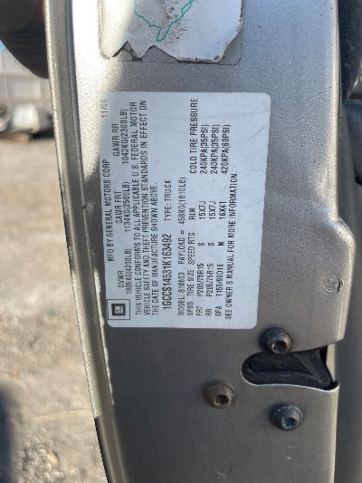 2001 Chevrolet S10 Pickup Location - GM - Row 39 - Stock # H51607
