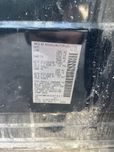 2013 Nissan Pathfinder Location - Imports - Row 43 - Stock # H51695