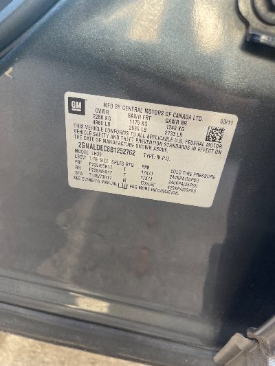 2011 Chevrolet Equinox Location - GM - Row 28 - Stock # H51641