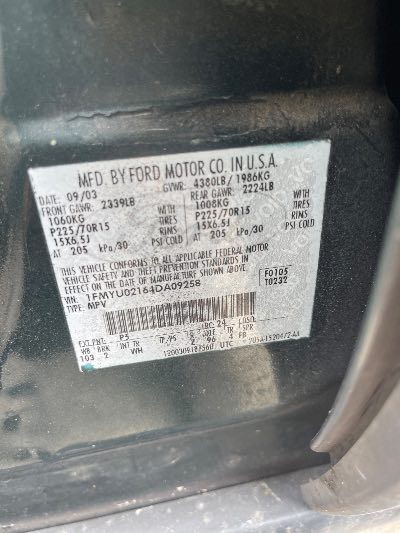 2004 Ford Escape Location - Ford - Row 32 - Stock # H51841