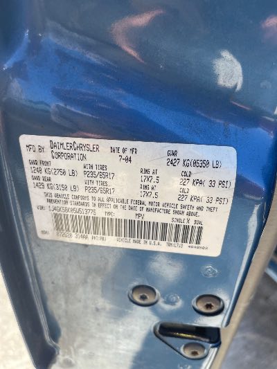 2005 Jeep Liberty Location - Chrysler - Row 44 - Stock # H51919