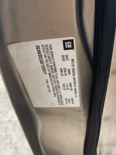 2002 Buick Century Location - GM - Row 29 - Stock # H52116