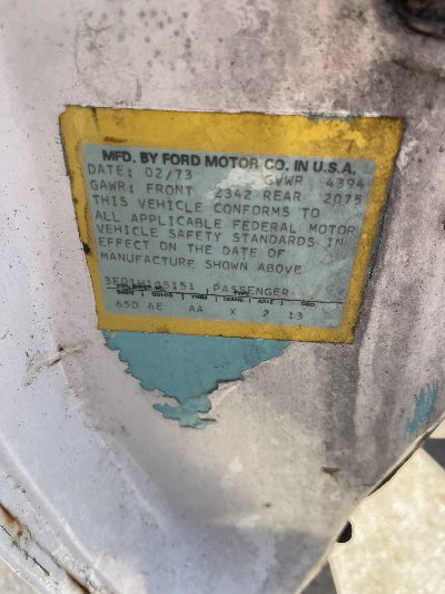 1973 FORD MUSTANG Location - Ford - Row 36 - Stock # H52122